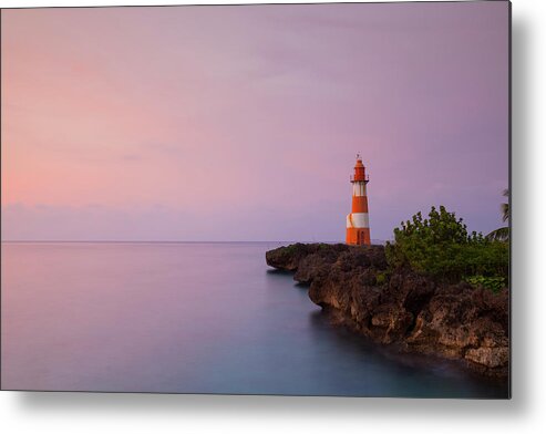 Tranquility Metal Print featuring the photograph Folly Point Lighthouse, Port Antonio by Douglas Pearson