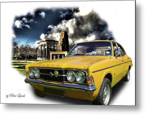 Ford Metal Print featuring the digital art Ford Cortina Mk3 by Peter Leech