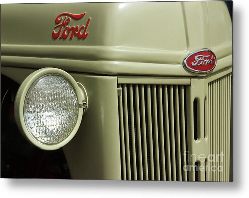 Ford Metal Print featuring the photograph Ford Tractor Headlight by Mike Eingle