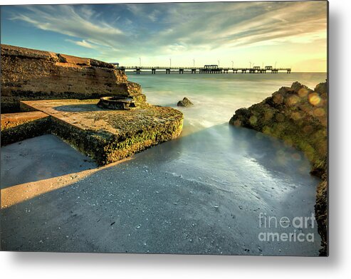 Fort Desoto Sunset Metal Print featuring the photograph Fort DeSoto Sunset, Long Exposure by Felix Lai