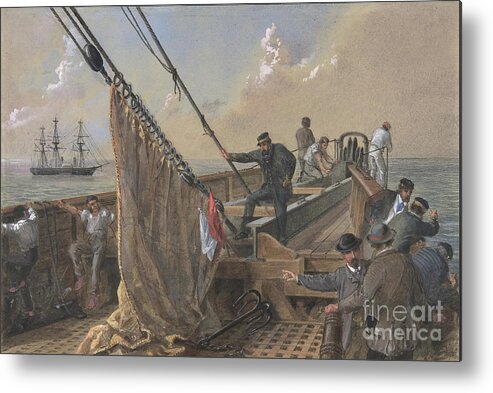 Gouache Metal Print featuring the drawing Forward Deck Of The Great Eastern by Heritage Images