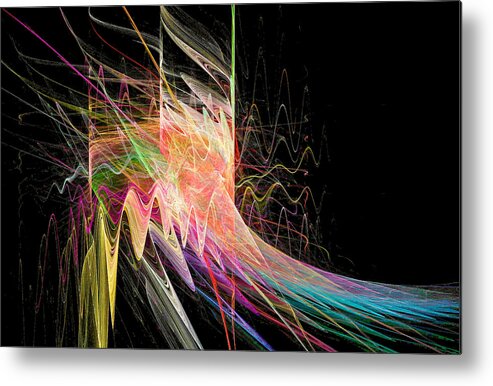 Electric Metal Print featuring the digital art Fractal Beauty Deluxe Colorful by Don Northup
