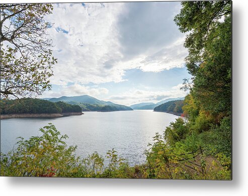 Clouds Metal Print featuring the photograph Framed Mountain Lake by Joe Leone