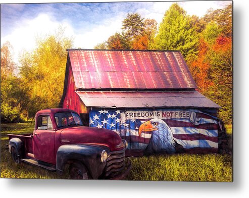 American Metal Print featuring the photograph Freedom is not Free Autumn Painting by Debra and Dave Vanderlaan