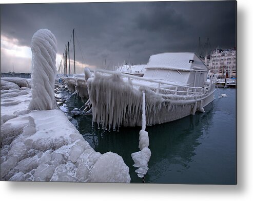 Outdoors Metal Print featuring the photograph Frozen Boat by James Forsyth
