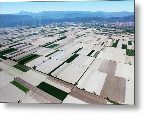 Scenics Metal Print featuring the photograph Fucino, In Abruzzo, Aerial View by Seraficus