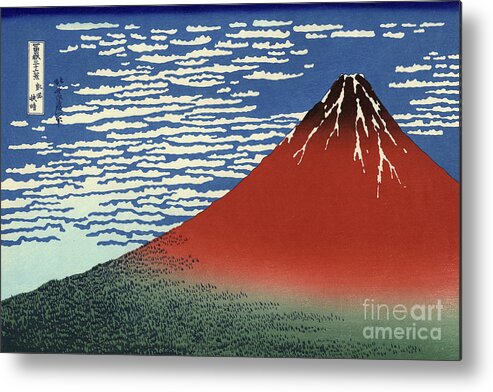 Hokusai Metal Print featuring the painting Fuji, Mountains In Clear Weather, From 36 Views Of Mount Fuji by Hokusai