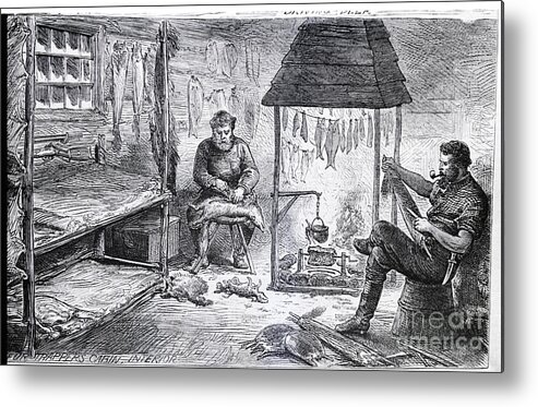 People Metal Print featuring the photograph Fur Trappers Log Cabincanadainterior by Bettmann