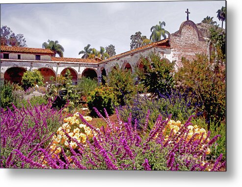 Mission Metal Print featuring the photograph Garden of Mission San Juan Capistrano by Linda Parker