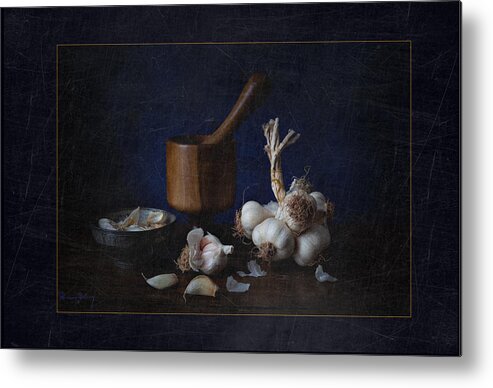 Garlic Metal Print featuring the photograph Garlic by Ramiz Sahin