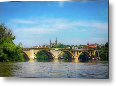 Georgetown Metal Print featuring the photograph Georgetown from the Potomac by Lora J Wilson