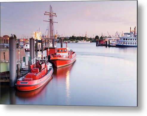Sailboat Metal Print featuring the photograph Germany, Hamburg, Niederhafen And by Mel Stuart