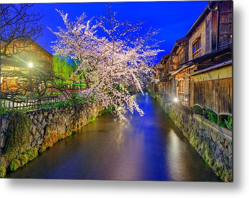 Trees Metal Print featuring the photograph Gion Shirakawa, Kyoto, Japan In Spring by Sean Pavone