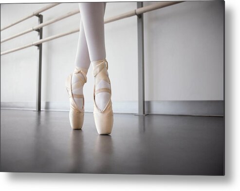 Ballet Dancer Metal Print featuring the photograph Girl 8-10 Standing On Points In Ballet by David Sacks