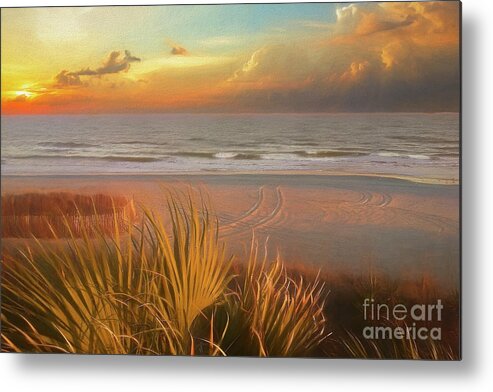 Scenic Metal Print featuring the photograph Glowing Sunset by Kathy Baccari