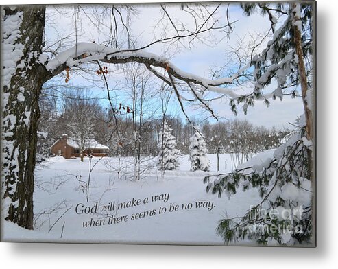  Metal Print featuring the mixed media God made a way by Lori Tondini