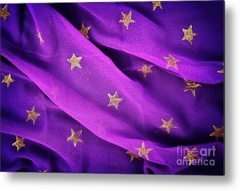 Gold Stars Metal Print featuring the photograph Gold Stars Purple by Tim Gainey