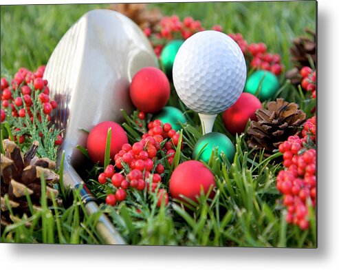 Grass Metal Print featuring the photograph Golfers Christmas by Mccaig