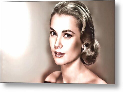 Movie Star Metal Print featuring the mixed media Grace Kelly Art by Marvin Blaine