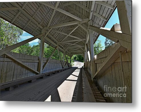 Covered Bridge Metal Print featuring the photograph Greenbanks Hollow by Steve Brown