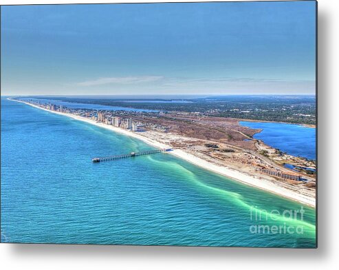  Metal Print featuring the photograph GSP Pier and Beach by Gulf Coast Aerials -