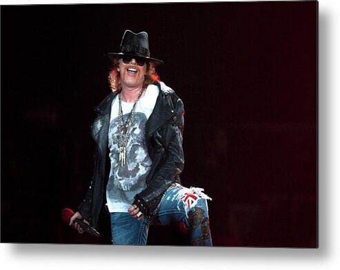 Axl Rose Metal Print featuring the photograph Guns N Roses Perform At O2 Arena In by Neil Lupin