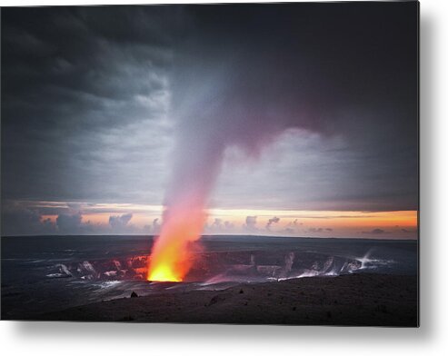 Hawaii Volcanoes National Park Metal Print featuring the photograph Halemaumau Crater by Darren Woolridge Photography - Www.darrenwoolridge.com