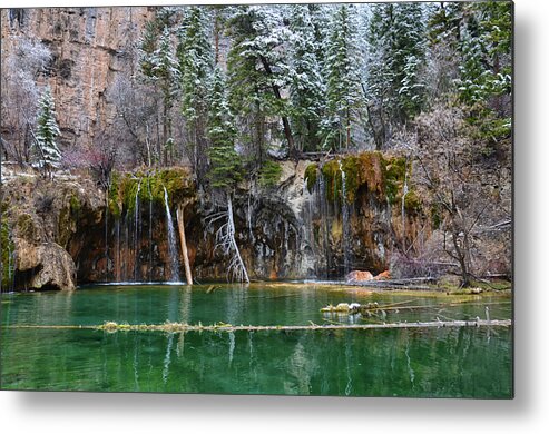 Nature Metal Print featuring the mixed media Hanging Lake 6 by Angelina Tamez