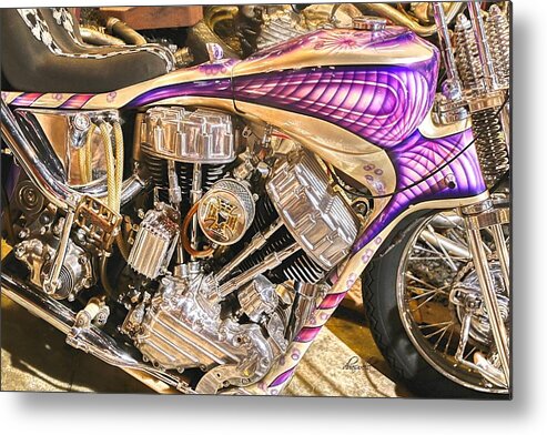 Harley Davidson Motorcycles Metal Print featuring the photograph Harley Custom by Dennis Baswell