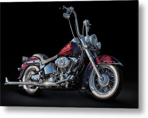 Harley Metal Print featuring the photograph Harley Davidson with pipes by Andy Romanoff