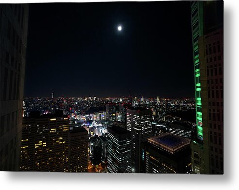 Tranquility Metal Print featuring the photograph Harvest Moon Over Tokyo by Glidei7