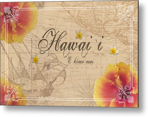 Hibiscus Metal Print featuring the photograph Hawaii E Komo Mai by Alison Frank