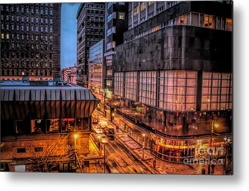 Philadelphia Metal Print featuring the digital art HD Downtown Philadelphia Night Photography by Chuck Kuhn