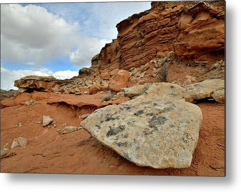 County Road 1028 Metal Print featuring the photograph Hillsides along San Rafael Swell by Ray Mathis