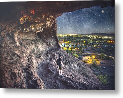 Sky Metal Print featuring the photograph Hole-In-The-Wall Cave by Anthony Giammarino