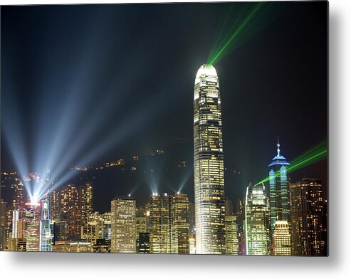 Tranquility Metal Print featuring the photograph Hong Kong, Symphony Of Lights by Patrick De Talance Getty