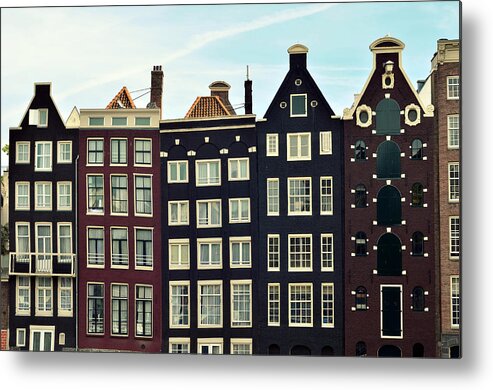 North Holland Metal Print featuring the photograph Houses In Amsterdam, Netherlands by Photo By Ira Heuvelman-dobrolyubova