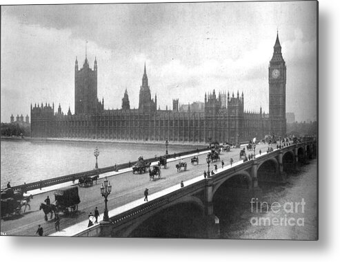 Viewpoint Metal Print featuring the drawing Houses Of Parliament And Westminster by Print Collector