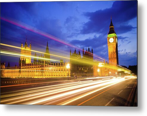 Gothic Style Metal Print featuring the photograph Houses Of Parliament From Westminster by Gregobagel
