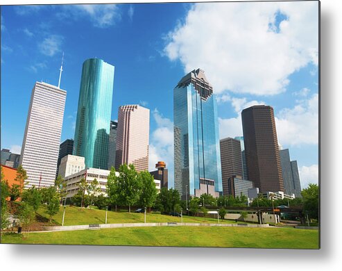 Downtown District Metal Print featuring the photograph Houston Skyscrapers Skyline by Davel5957