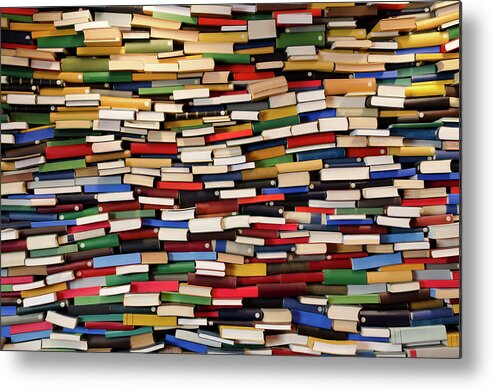 Education Metal Print featuring the photograph Huge Stack Of Books - Book Wall by Funky-data