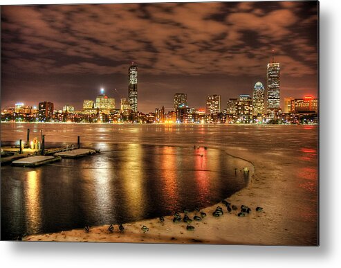 Tranquility Metal Print featuring the photograph Ice On Charles River by Craig A Stevens