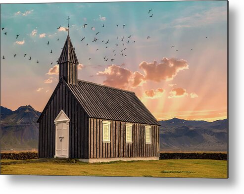 Iceland Metal Print featuring the photograph Iceland Chapel by David Letts