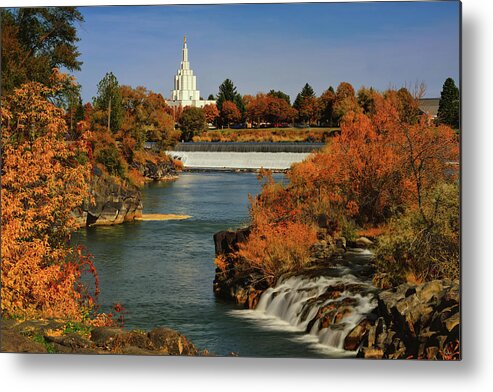 Idaho Falls Metal Print featuring the photograph Idaho Falls Autumn by Greg Norrell