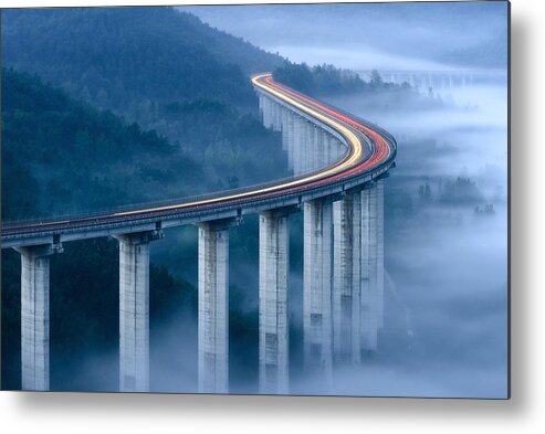 Valley Metal Print featuring the photograph Il Viadotto Di Pietrasecca (it) by Riccardo Lucidi