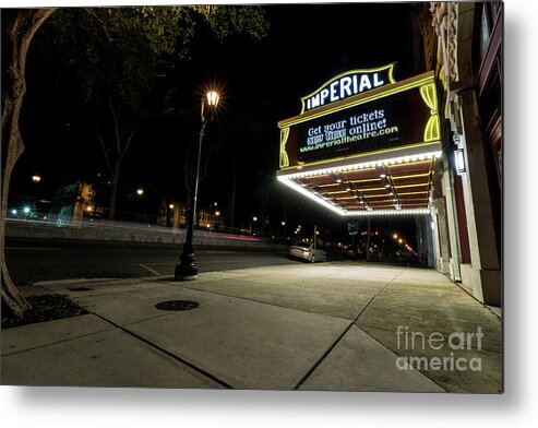 Imperial Theatre Augusta Ga - Downtown Augusta Georgia At Night Metal Print featuring the photograph Imperial Theatre Augusta GA by Sanjeev Singhal