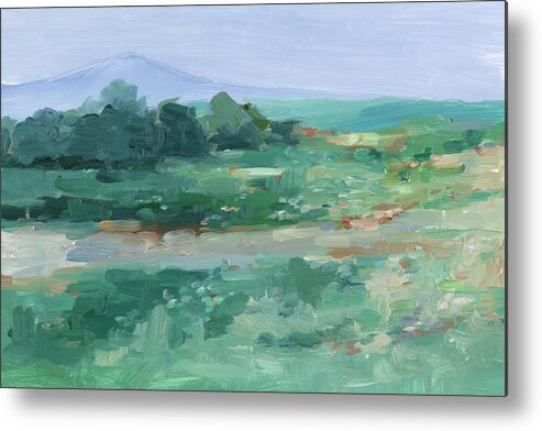 Landscapes Seascapes Metal Print featuring the painting Impressionist Wildflower Field I by Ethan Harper