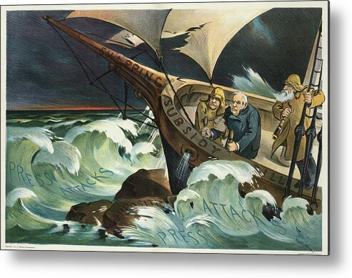 Satire Metal Print featuring the painting In Dire Distress by Udo Keppler