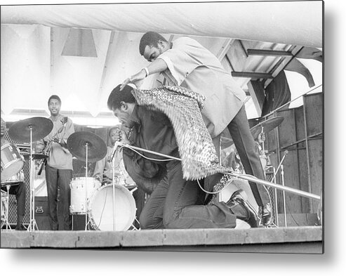 Singer Metal Print featuring the photograph James Brown At Newport Jazz Festival by Tom Copi