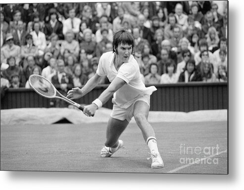 Tennis Metal Print featuring the photograph Jimmy Connors Reaching At Wimbledon by Bettmann